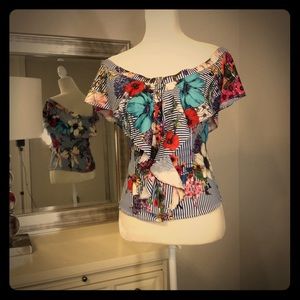 Floral blouse open front